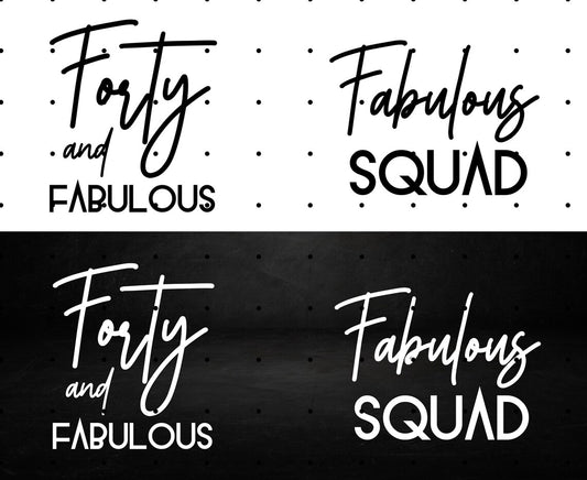 Forty and Fabulous 40th Birthday T-Shirt Bundle, Birthday Party Squad Crew, 40th Birthday Queen Gift, Vintage 1984, 40 AF Apparel