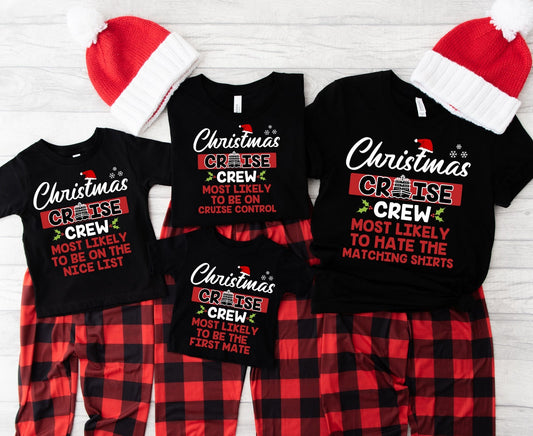 Christmas Cruise Crew Shirts, Funny Family Matching Holiday Tees, Most Likely To Cruise Designs, Cruise Gift for Family