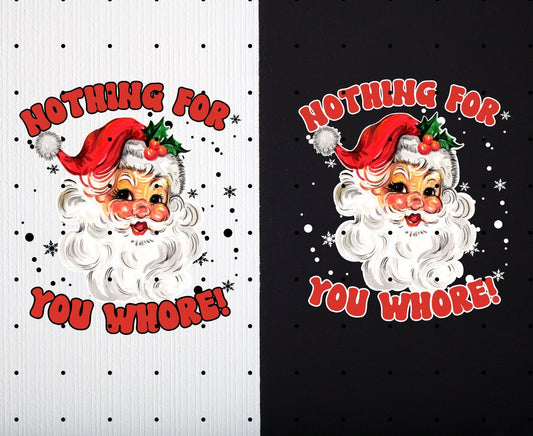 Funny Santa Christmas T-Shirt, Adult Humor Retro Holiday Shirt, Naughty Christmas Party Gift, Adult Apparel