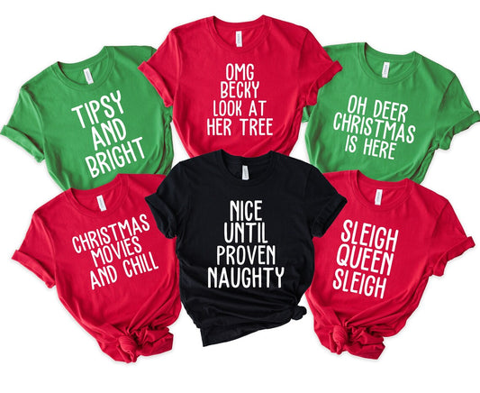 Funny Christmas Sayings T-Shirt Bundle: Sarcastic Holiday Quotes Apparel for Festive Parties