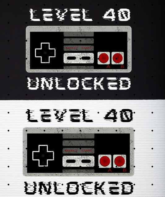 40th Birthday T-Shirts Bundle: Level 40 Unlocked Gamer Party Shirts, Best Birthday Gift for Dad, 40th Birthday Apparel