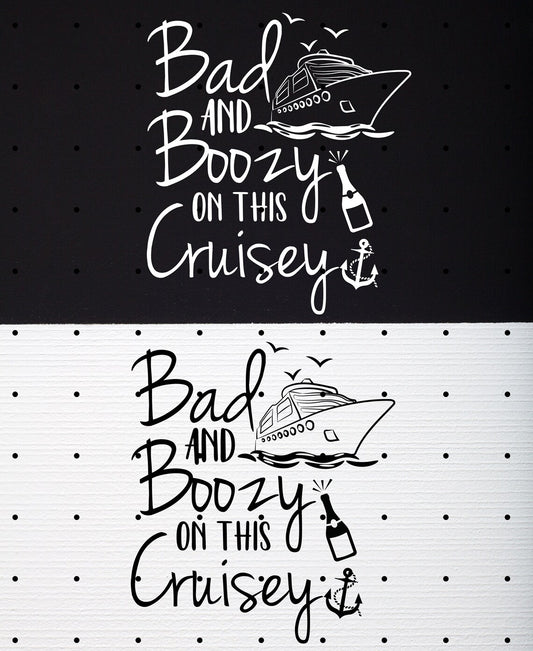 Funny Cruise T-Shirts for Girls Trip, Family Vacation, Bad and Boozy Friends Tee, Summer Cruise Squad Apparel
