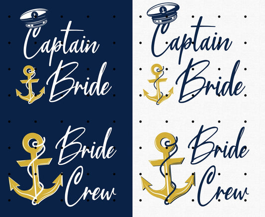 Nautical Bachelorette T-Shirts, Cruise Bachelorette Party, "Let's Get Nauti" Beach Bride Crew & Bridal Party Shirts, Nauti Captain Apparel