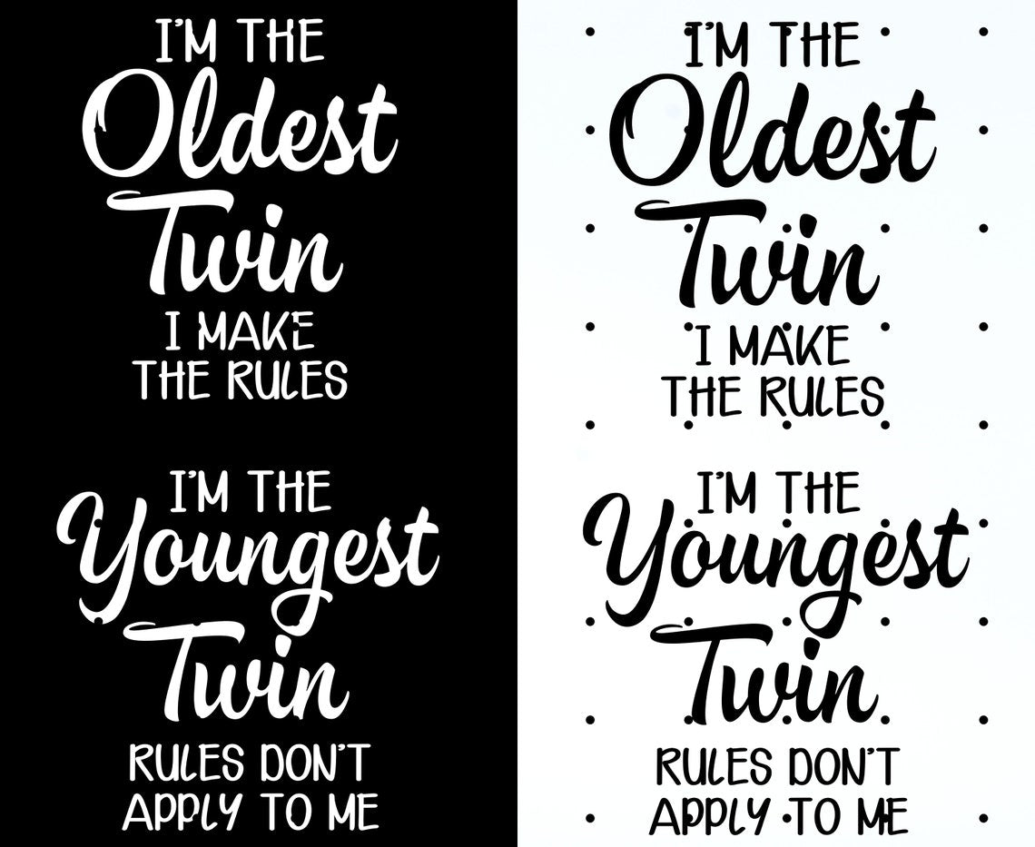 Youngest Twin Oldest Twin Sibling Matching T-Shirts | Family Reunion Birthday Gift Twin Day Apparel