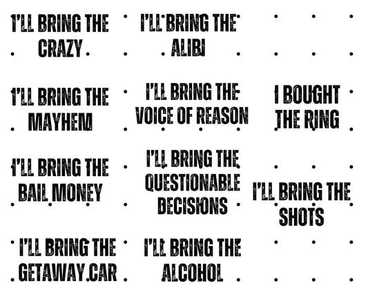 Bachelor Party T-Shirts Bundle: "I'll Bring the Mayhem" Wedding Party Shirts, Groomsman Gift, Groom Squad Apparel