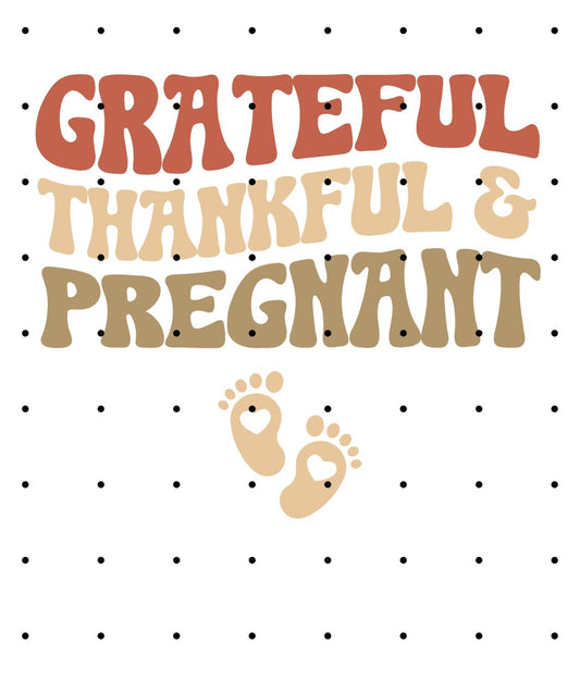 Grateful Thankful & Pregnant T-Shirt, Thanksgiving Pregnancy Announcement, Holiday Baby Reveal Shirt, Expecting Mom Gift Apparel