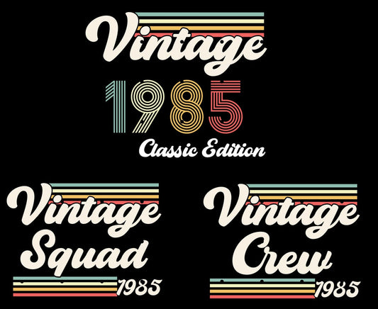 40th Birthday Party Crew T-Shirts, Vintage 1985 Classic Edition, Birthday Squad, Retro Birthday Party Shirts, 1985 Birthday Gift, Aged to Perfection Tee