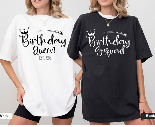 40th Birthday Queen T-Shirt Bundle, 1985 Birthday Party Shirts, Aged to Perfection Birthday Squad Vacation Tees for Women