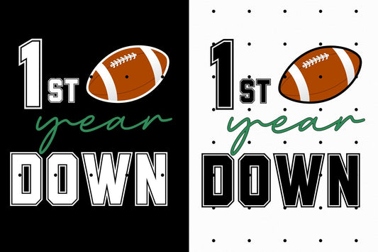 1st Birthday Boy Football T-Shirt, First Birthday Football Theme Party Shirt, Custom Sports Birthday Apparel, 1st Year Down Tee