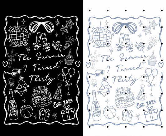 30th Birthday Beach Party T-Shirts, Summer Vacation Tees, Coastal Theme Birthday Trip Shirts, Thirty Birthday Gift Apparel