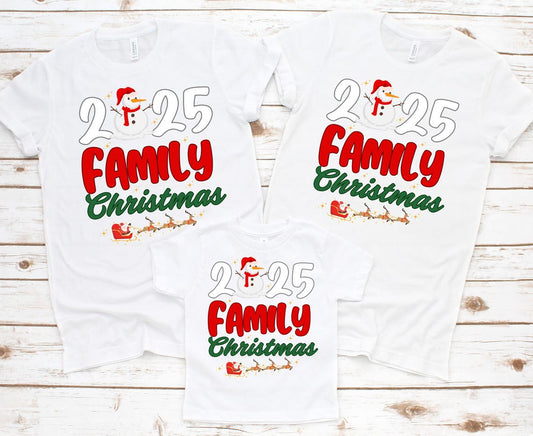 2025 Matching Family Christmas T-Shirts & Pajama Outfits | Snowman Holiday Shirts | Group Christmas Party Apparel