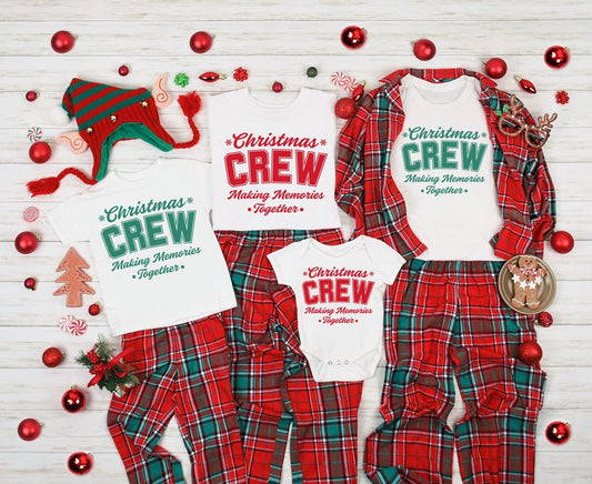 Christmas Crew Family Matching T-Shirts Bundle, Holiday Group Shirt Design, Xmas Party Tees