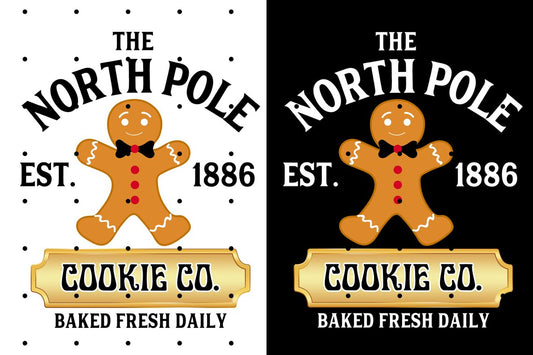 Vintage Christmas Gingerbread T-Shirt, North Pole Cookie Co. Retro Holiday Apparel