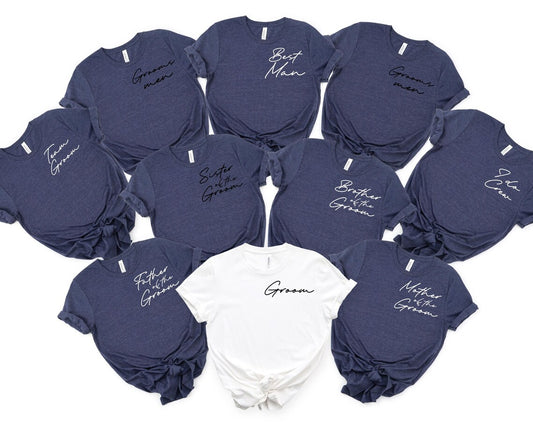 Printed Wedding Party T-Shirt Bundle - Bridal Titles, Bachelorette Shirts, Bride & Groom Crew, Bridesmaid Maid of Honor Tees